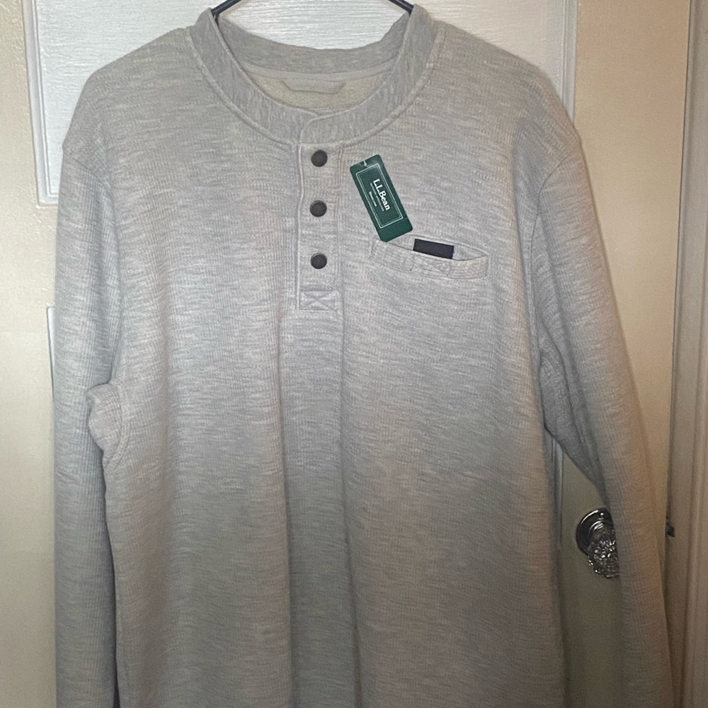 L.L. Bean Fleece Henley Waffle Shirt